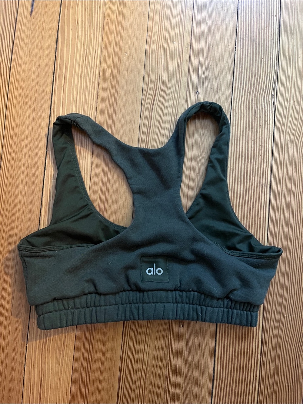 ALO Yoga scoop neck sweatshirt bra.
